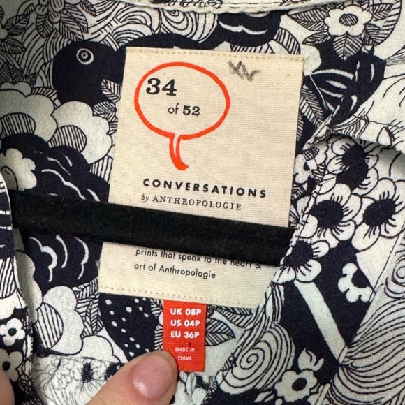 Anthropologie 34 of 52 Conversations Shirt Dress size 4 NWOT - Picture 2 of 7